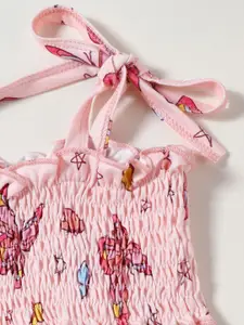 INCLUD Girls Butterfly Print Top With Flared Trousers Set