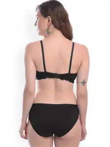 AROUSY Cotton Bra Panty Lingerie Set B_PDCL Set_Bl