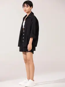 BOTNIA Ember Pure Cotton Shirt With Shorts Co-Ords