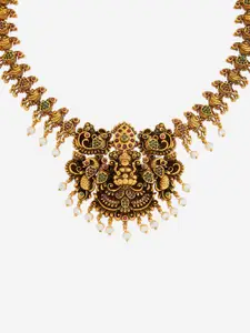 Kushal's Fashion Jewellery Women Copper Gold-Plated Antique Necklace