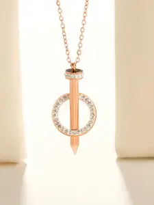 SALTY Rose Gold-Plated Artificial Stones Necklace