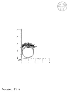 GIVA Women 925 Sterling Silver  Rhodium-Plated Marcasite Stone Studded Finger Ring