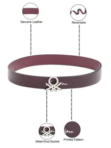 United Colors of Benetton Men Leather Push Pin Reversible Belt