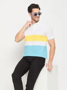 Duke Men Colourblocked Polo Collar Cotton T-shirt