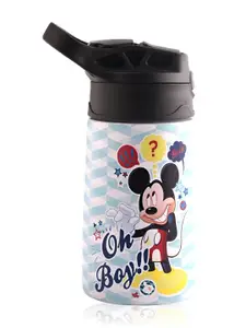 Kuber Industries Blue & Black 2 Pcs Disney Printed Stainless Steel Sippers 350 ml each