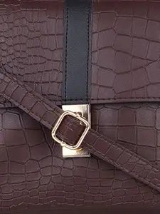 LEGAL BRIBE Animal Textured PU Structured Satchel For Women