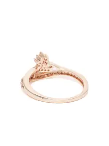 Estele Women Rose Gold-Plated CZ-Studded Finger Ring