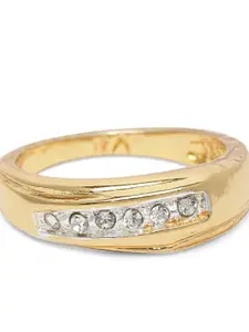 Estele Women Gold-Plated Crystals-Studded Finger Ring
