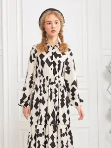 BAESD Printed Cotton A-Line Midi Dress