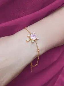 Unniyarcha Women Silver Gold-Plated Wraparound Bracelet