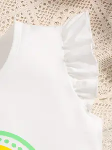 INCLUD Girls Printed Top with Solid Skirt