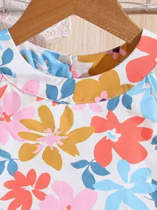 INCLUD Girls Printed Top with Solid Skirt