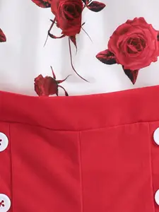 INCLUD Girls Printed Top with Solid Shorts