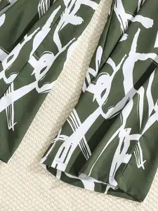 INCLUD Girls Striped Top with Printed Trousers