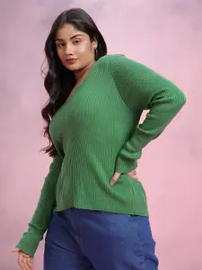 DressBerry Curve Plus Size Scalloped Detail Pullover