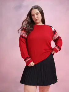 DressBerry Curve Plus Size Acrylic Longline Pullover
