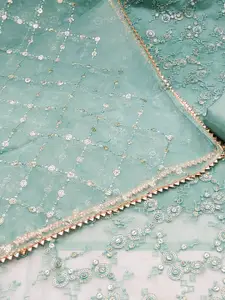 KIMISHA Women Embellished Organza Unstitched Dress Material