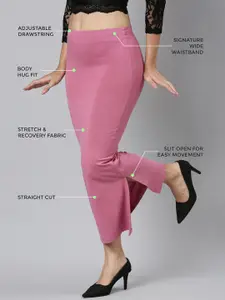 TWIN BIRDS Women Solid Stretchable Straight Fit Saree Skirt