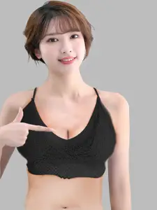 FIMBUL Floral Bralette Bra Half Coverage Lightly Padded