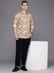 Allen Solly Pure Cotton Classic Fit Opaque Tropical Printed Casual Shirt