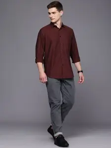 Allen Solly Men Textured Sport Fit Pure Cotton Casual Shirt