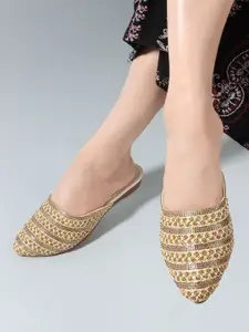 Anouk Women Ethnic Mules with Laser Cuts Flats