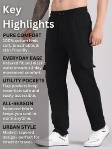Raxedo Men Pure Cotton Relaxed Fit Track Pants