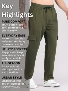 Raxedo Men Pure Cotton Relaxed Fit Track Pants