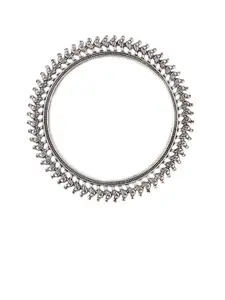 Sangria Set Of 2 Silver-Plated Bangle