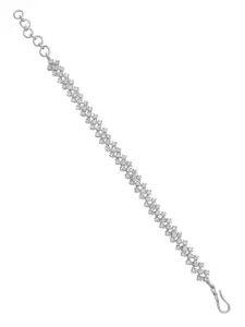 Silvermerc Designs American Diamond Silver Plated Charm Bracelet