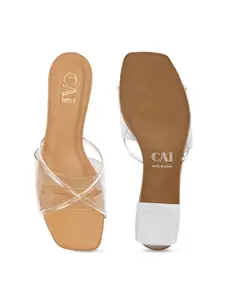 CAI Criss Cross Clear Strap Heels