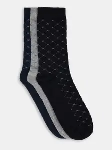 BYFORD by Pantaloons Men Pack Of 3 Patterned Calf-Length Socks