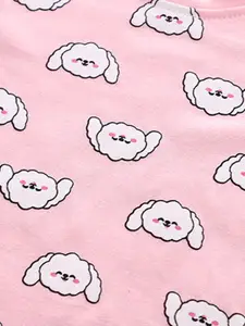 INCLUD Girls Printed T-shirt With Dungaree Set