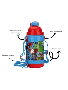 Marvel Blue & Red Single Cartoon Characters Printed Smart Vacuum Water Bottle 550 ml