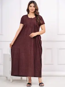 JVSP FASHION Floral Printed Pure Cotton Maxi Nightdress