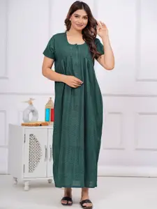 JVSP FASHION Floral Printed Pure Cotton Maxi Nightdress