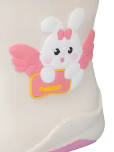 Yellow Bee Girls Textured Rain Boots