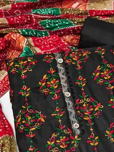 Peachmode Floral Embroidered Unstitched Dress Material