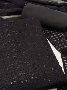 Peachmode Embroidered Silk Georgette Unstitched Dress Material