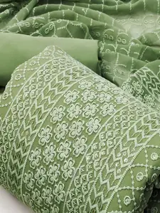 Peachmode Embroidered Silk Georgette Unstitched Dress Material