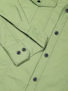 Thomas Scott Men Solid Box Pockets Spread Collar Casual Shirt