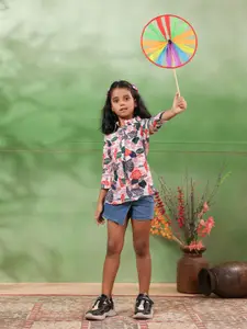 Sangria Girls Printed Cotton Top