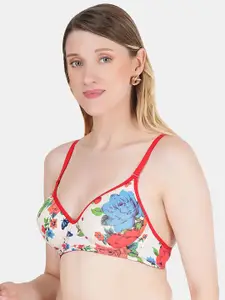 KOMLI Floral Bra Medium Coverage Lightly Padded