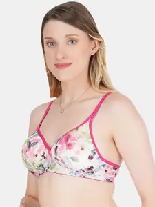 KOMLI Floral Bra Medium Coverage Lightly Padded