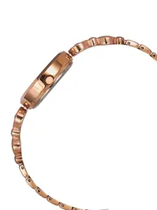 Timex Women Brass Embellished Dial & Bracelet Style Straps Analogue Watch TWEL18202-JIT