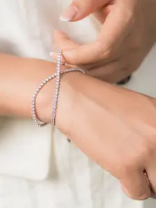 Ornate Jewels 925 Silver Single Line Ruby Tennis Bracelet