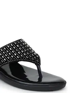 FABBMATE Embellished Open Toe Wedge Heels