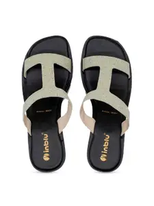 Inblu Round Toe Woven Design Block Heel