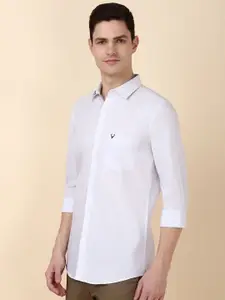 Allen Solly Men Solid Spread Collar Slim Fit Casual Shirts