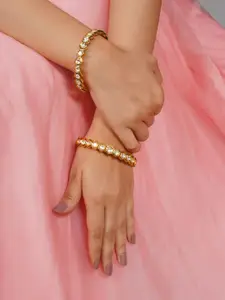 Designbox Set Of 2 Kundan-Studded Bangles